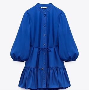Ruffled shirt dress